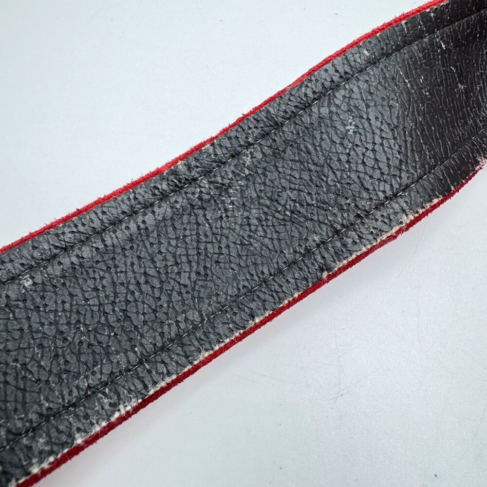 Vintage Carlistle Red Suede Belt Gold-Toned Buckle - Picture 10 of 10